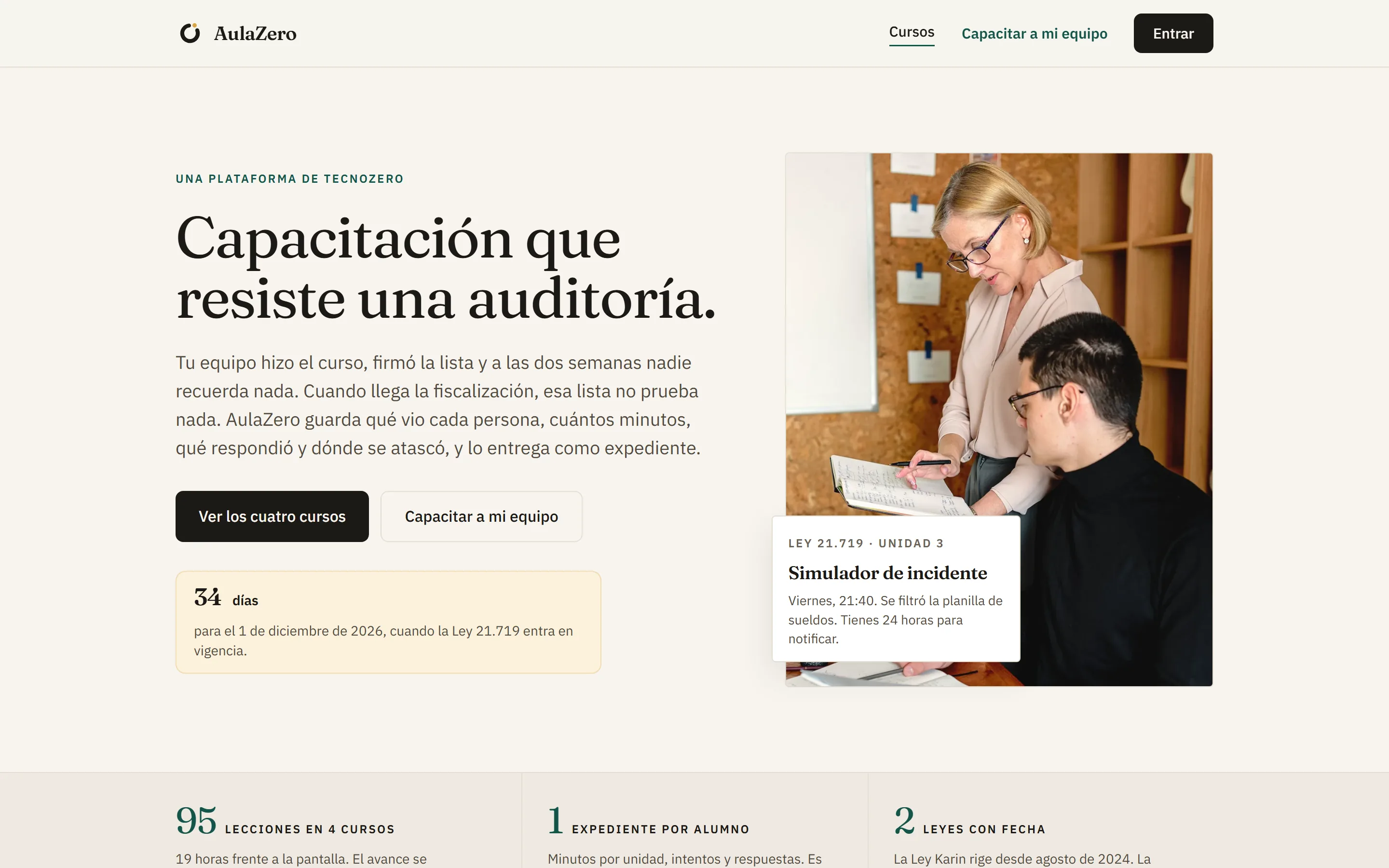 Portada de aulazero.cl